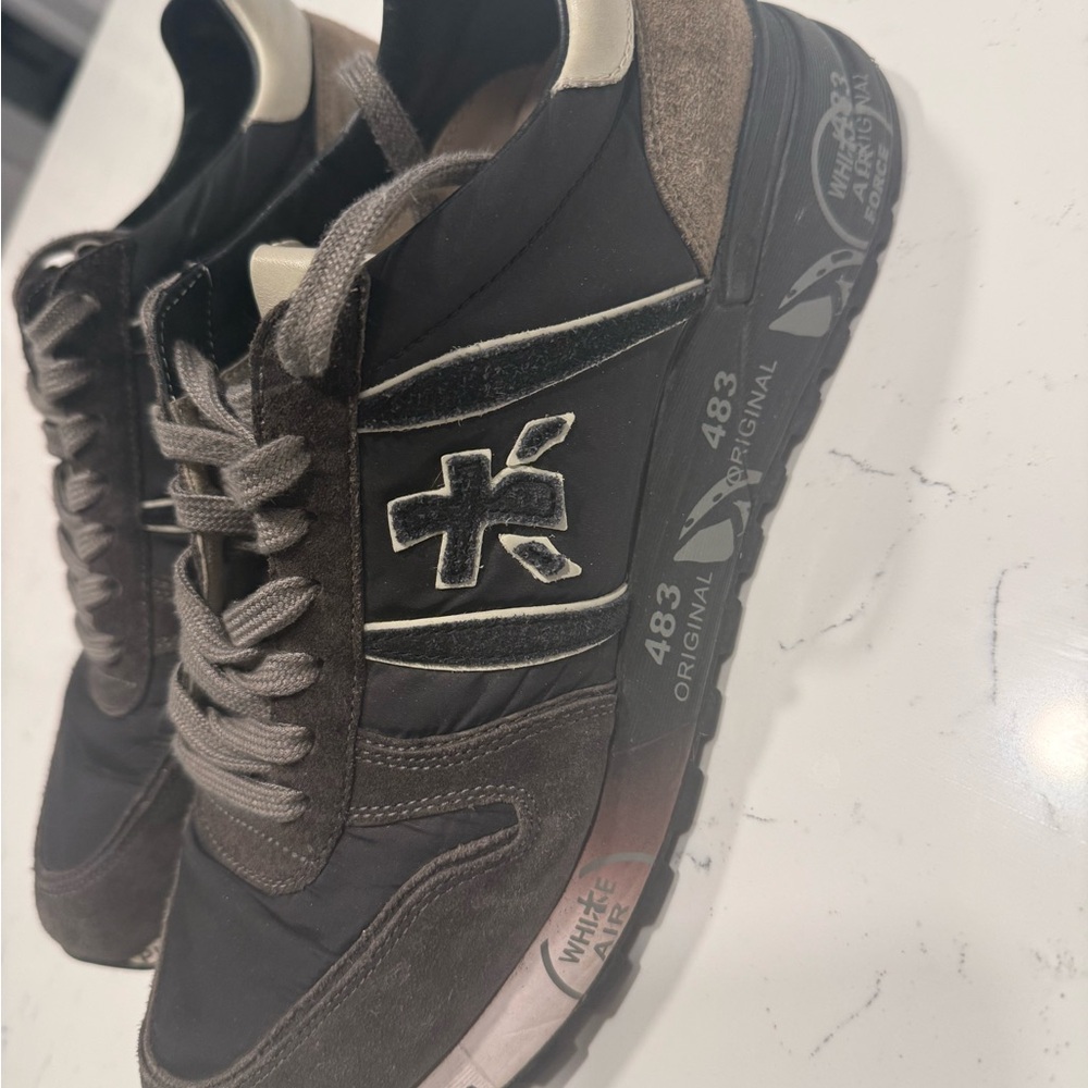 Premiata Black and Gray Men's Runner Sneakers
